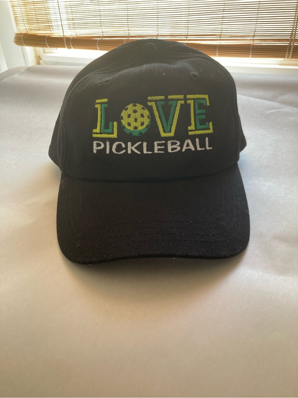 Pickleball Baseball Cap Black Adjustable Love Pickleball Hat Sporty 100% cotton - Picture 3 of 6